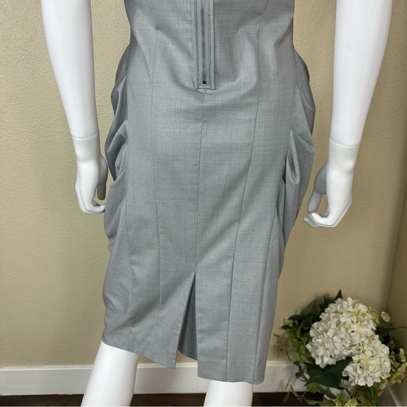 Cynthia Steffe Dress Size 8 Gray Wool Blend Midi Sheath - Picture 8 of 16